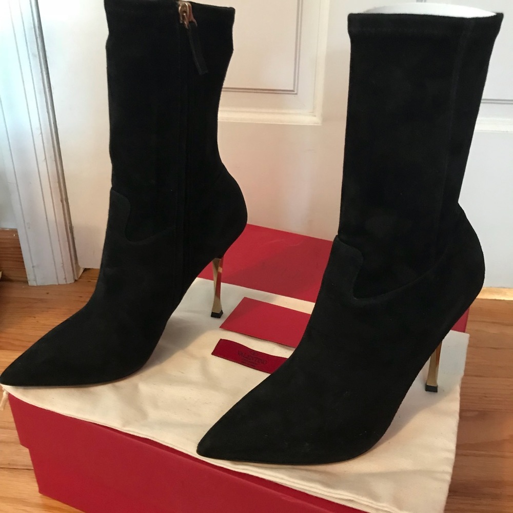 Valentino Suede Black Boots - Picture 4 of 6
